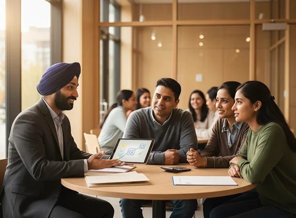 Sikh advisor presenting to group